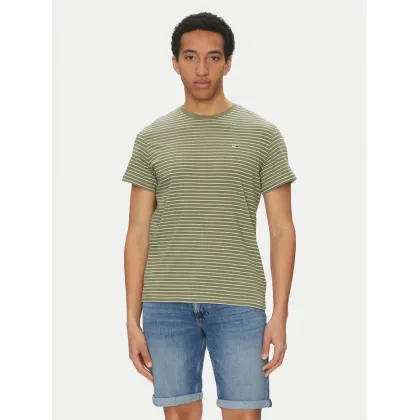 Zdjęcie Tommy Jeans T-Shirt DM0DM20377 Zielony Slim Fit