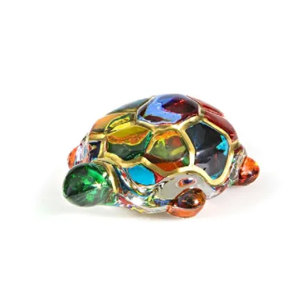 Zdjęcie Kolorowa figurka żółwia wykonana ze szkła murano (9 cm)