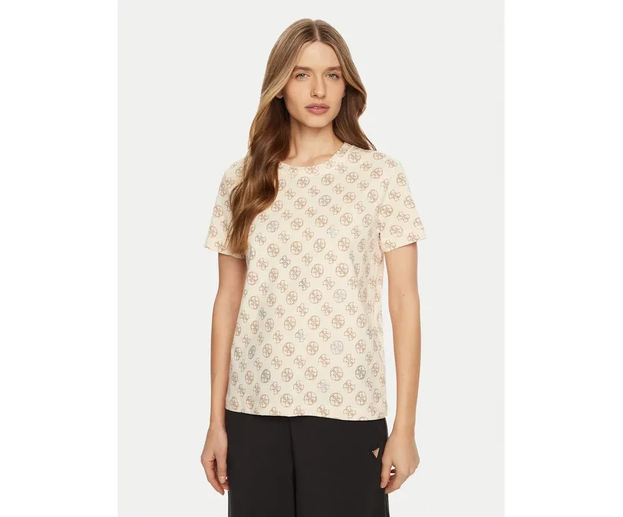 obrazek 1 Guess T-Shirt V4YI04 I3Z14 Écru Regular Fit