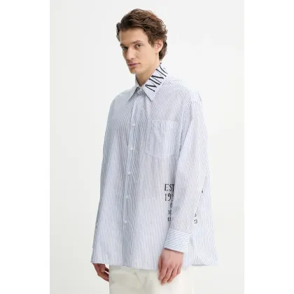 Zdjęcie MM6 Maison Margiela koszula bawełniana męska kolor biały relaxed z kołnierzykiem klasycznym SH0DT0014.M35251