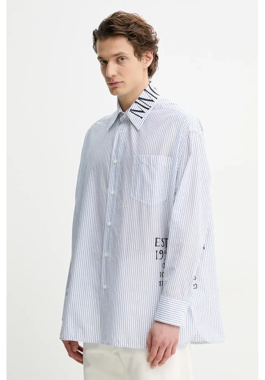 obrazek 1 MM6 Maison Margiela koszula bawełniana męska kolor biały relaxed z kołnierzykiem klasycznym SH0DT0014.M35251