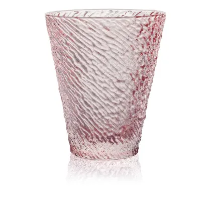 Zdjęcie Zestaw 6 różowych delikatnie zdobionych szklanek do wody Iroko – IVV