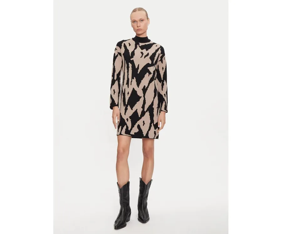obrazek 1 Vero Moda Sukienka dzianinowa Gold New Art 10311362 Beżowy Loose Fit
