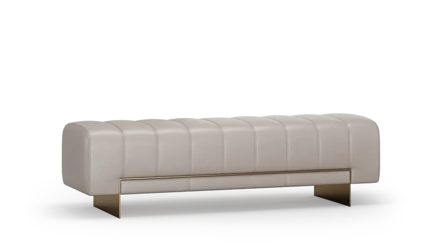 obrazek 3 Elegancka tapicerowana ławka z metalowymi nogami