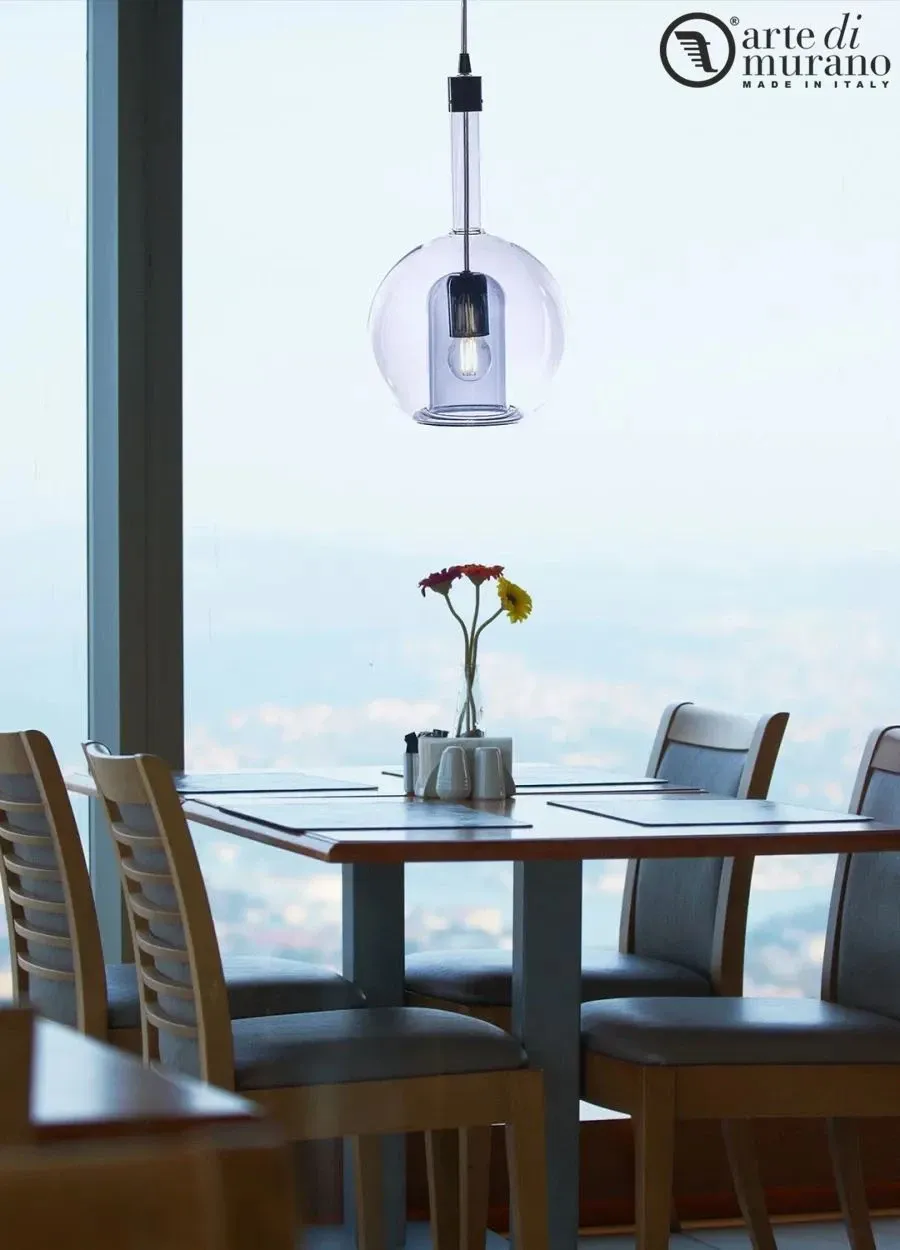 obrazek 1 Elegancka duża lampa wisząca ze szkła Murano do salonu