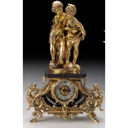 Picture Luxurious bronze clock with two angels