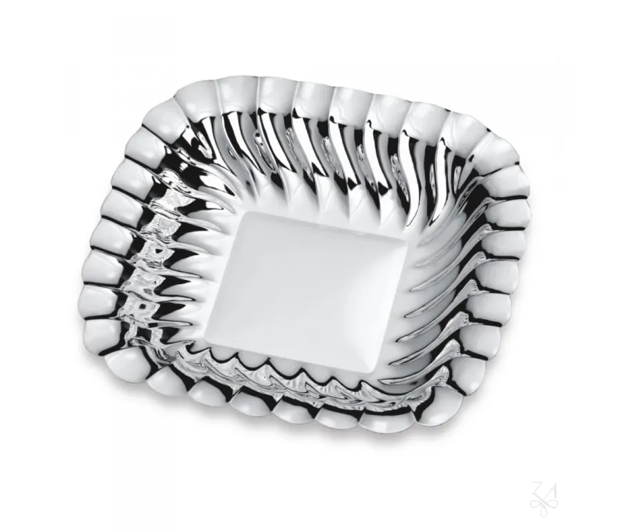 obrazek 1 Piękna stylowa kwadratowa miska ze srebra o wyjątkowym designie - Zaramella Argenti