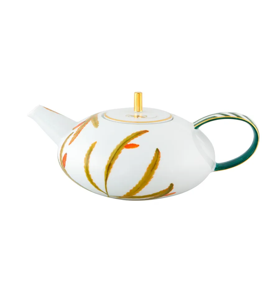 obrazek 1 Porcelanowy dzbanek do herbaty Amazōnia z delikatnym ozdobnym motywem roślinnym - Vista Alegre