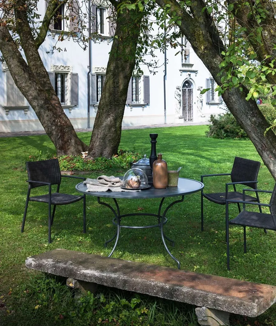 obrazek 2 Wyjątkowy okrągły stół Toscana wykonany z żelaza do ogrodu i na taras