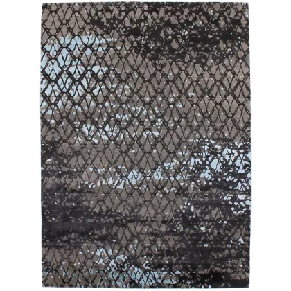 Picture Wonderful blue-gray exclusive 3D carpet - SENSES VEIL 7070