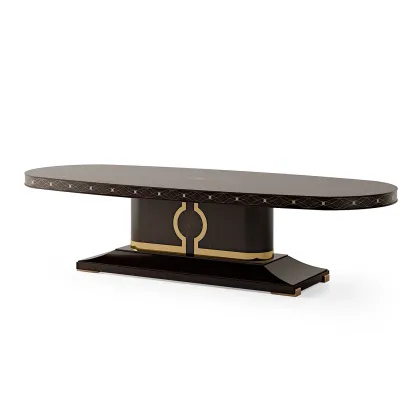 Picture Italian brown classic dining table with a fixed top - Bianchini