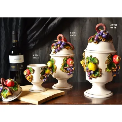 Picture Ceramic containers with fruit decorations