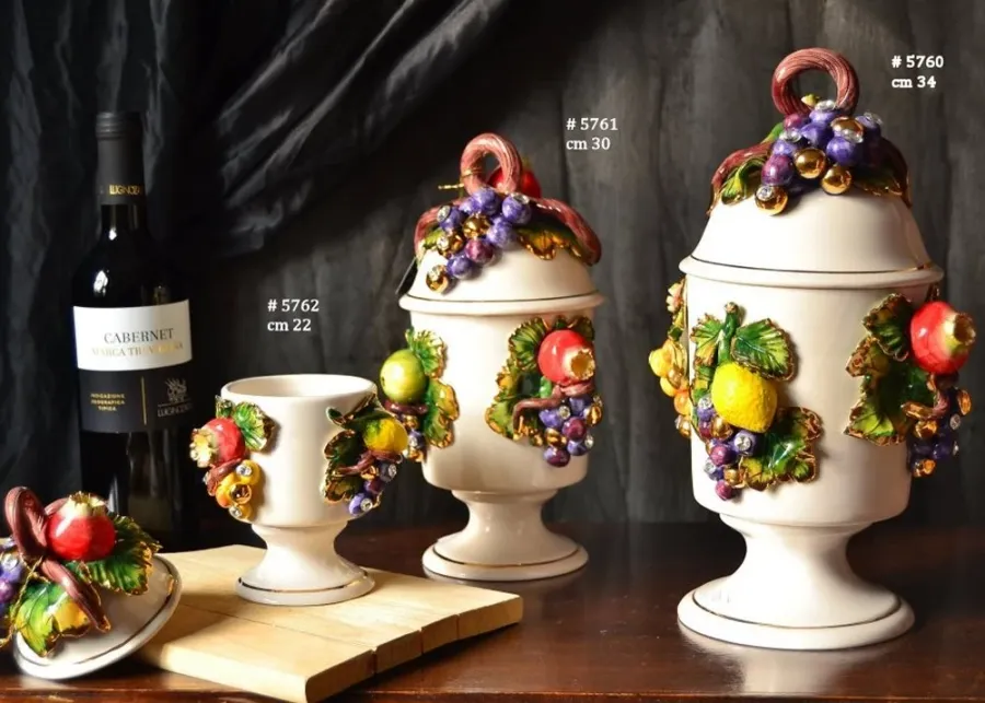 obrazek 1 Ceramiczne pojemniki z owocowymi zdobieniami