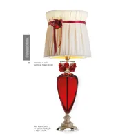 Zdjęcie Lampa stołowa z czerwonego kryształu florenckiego i odlewanego mosiądzu - Il Paralume Marina