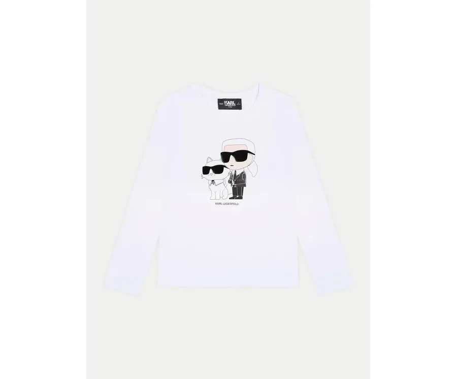 obrazek 1 Karl Lagerfeld Kids Bluzka Z30209 D Biały Regular Fit