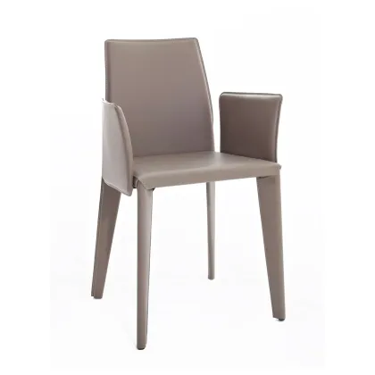 Zdjęcie Krzesło/Fotel z bokami, ze stalową ramą, pokryty skórą - Karlotta - Colico