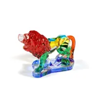 Zdjęcie Luksusowa figurka lwa ze szkła murano