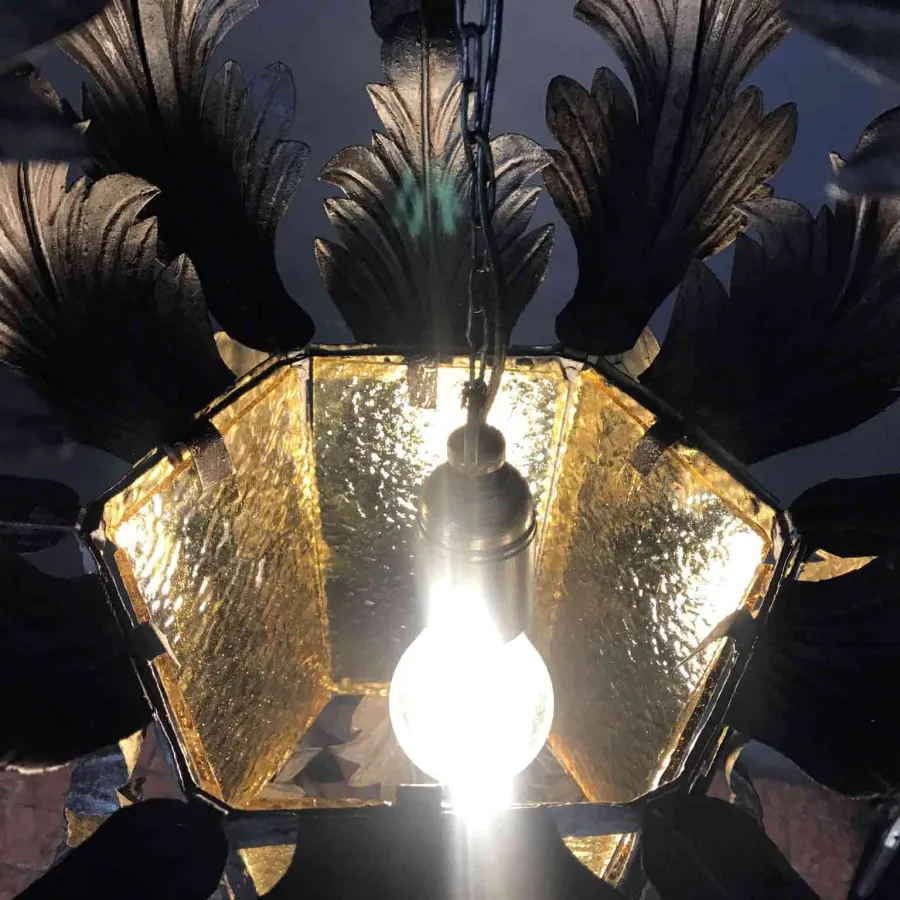 obrazek 2 Vintage żelazna latarnia wytłoczona z portyku wykonana ręcznie