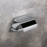 Picture Italian toilet paper holder with cover