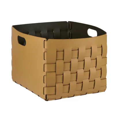 Zdjęcie Elegancki kosz Bottega 35x40xH30 cm w kolorze musztardowym