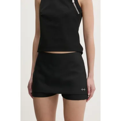 Zdjęcie Heliot Emil szorty wełniane kolor czarny gładkie high waist PRESS25_W_12_046_BLK01