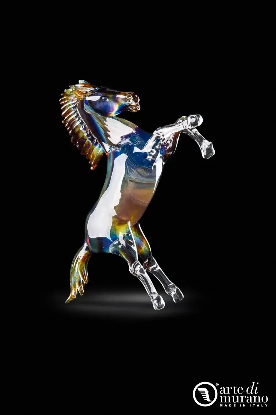 obrazek 1 Designerski koń w chalcedonie ze szkła Murano rozmiar L