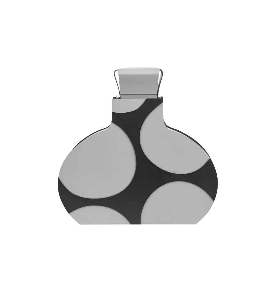 obrazek 1 Skórzany wazon Otto 9x37xH38 cm w kolorze szarym i czarnym