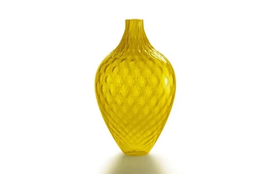 obrazek 1 Stylowy żółty wazon ze szkła Murano