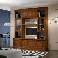 Picture 8-door bookcase with 3 shelves - classic furniture from Italy - Zanini