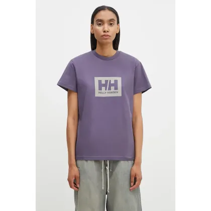 Zdjęcie Helly Hansen t-shirt bawełniany TOKYO kolor fioletowy z nadrukiem 53285
