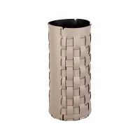 Picture Stylish umbrella stand Ø22xH51 cm in cappuccino color made of natural leather