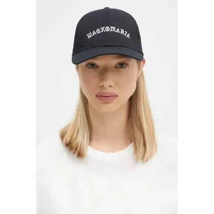 Zdjęcie Wacko Maria czapka z daszkiem 6 Panel Cap kolor czarny gładka 24FW-WMA-CP06