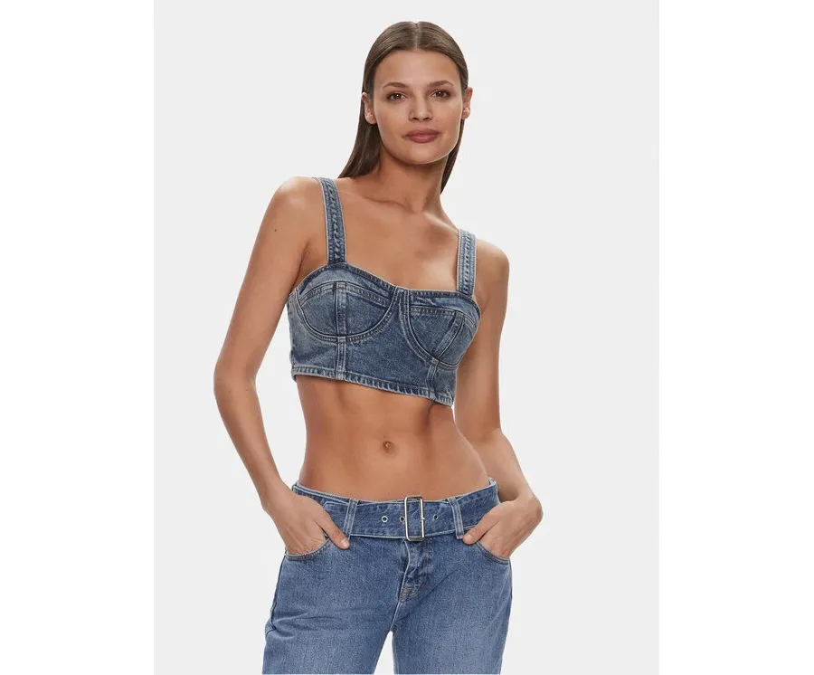 obrazek 1 Tommy Jeans Top DW0DW17065 Niebieski Slim Fit