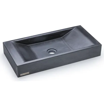 Zdjęcie Elegancka umywalka 60 cm SIRIUS BASIC – bardzo ciemnoszary, bez dekoru, lakier matowy