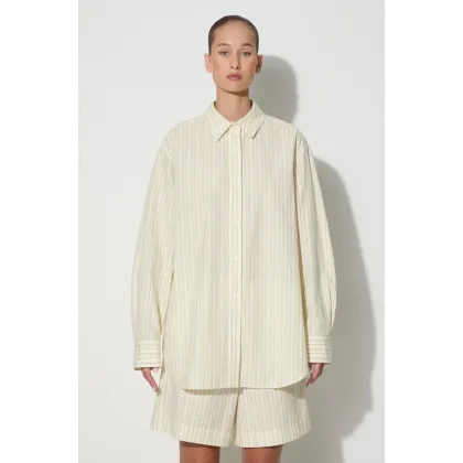 Zdjęcie Samsoe Samsoe koszula SALOVAR damska kolor beżowy relaxed z kołnierzykiem klasycznym F24200110