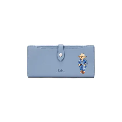 Zdjęcie Polo Ralph Lauren portfel skórzany damski kolor niebieski 427960632