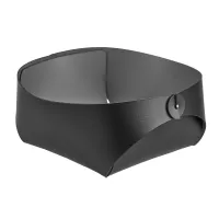 Zdjęcie Stylowy skórzany koszyk Flora 20x20xH9 cm w kolorze czarnym