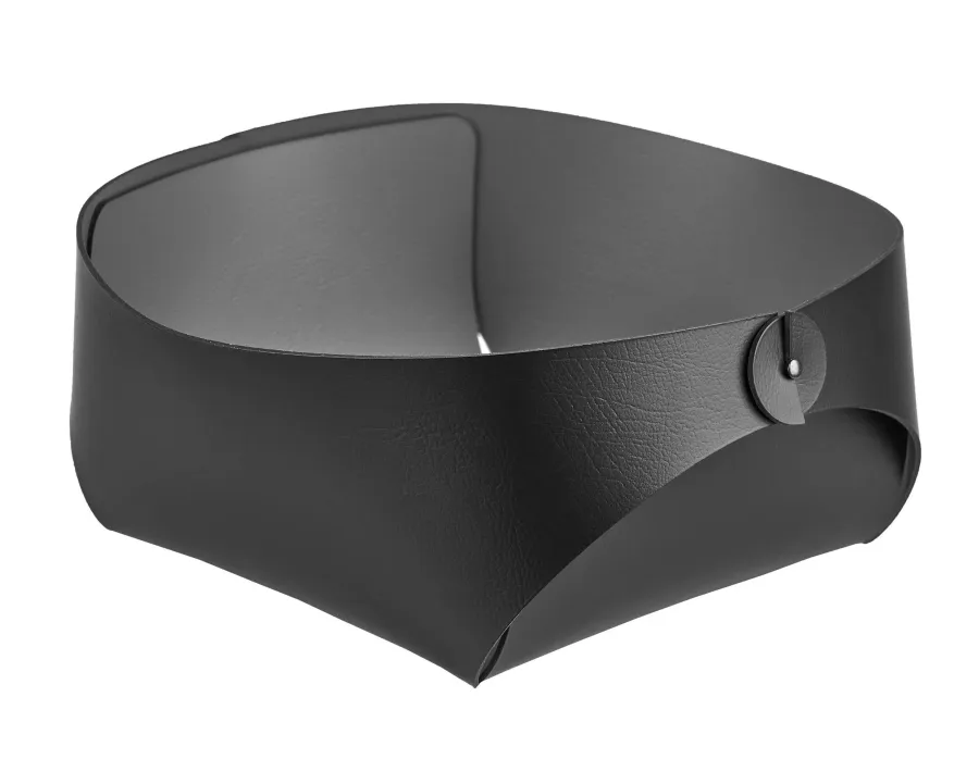 obrazek 1 Stylowy skórzany koszyk Flora 20x20xH9 cm w kolorze czarnym