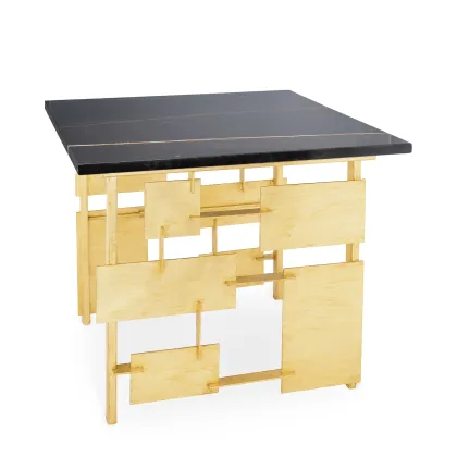 Zdjęcie Ekskluzywny stolik kawowy wykonany z płyt żelaznych H.48xL.60xP.60 cm