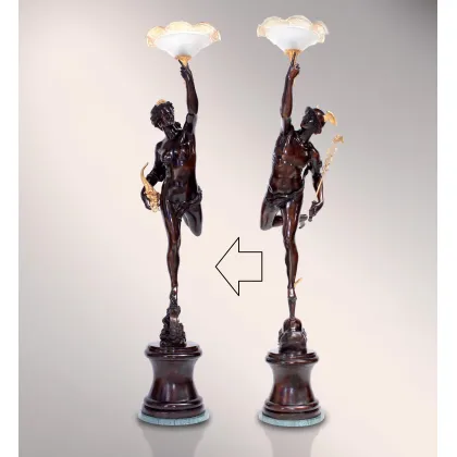 Zdjęcie Rzeźba z brązu latającej Wenus z lampą - Fonderia Artistica Ruocco