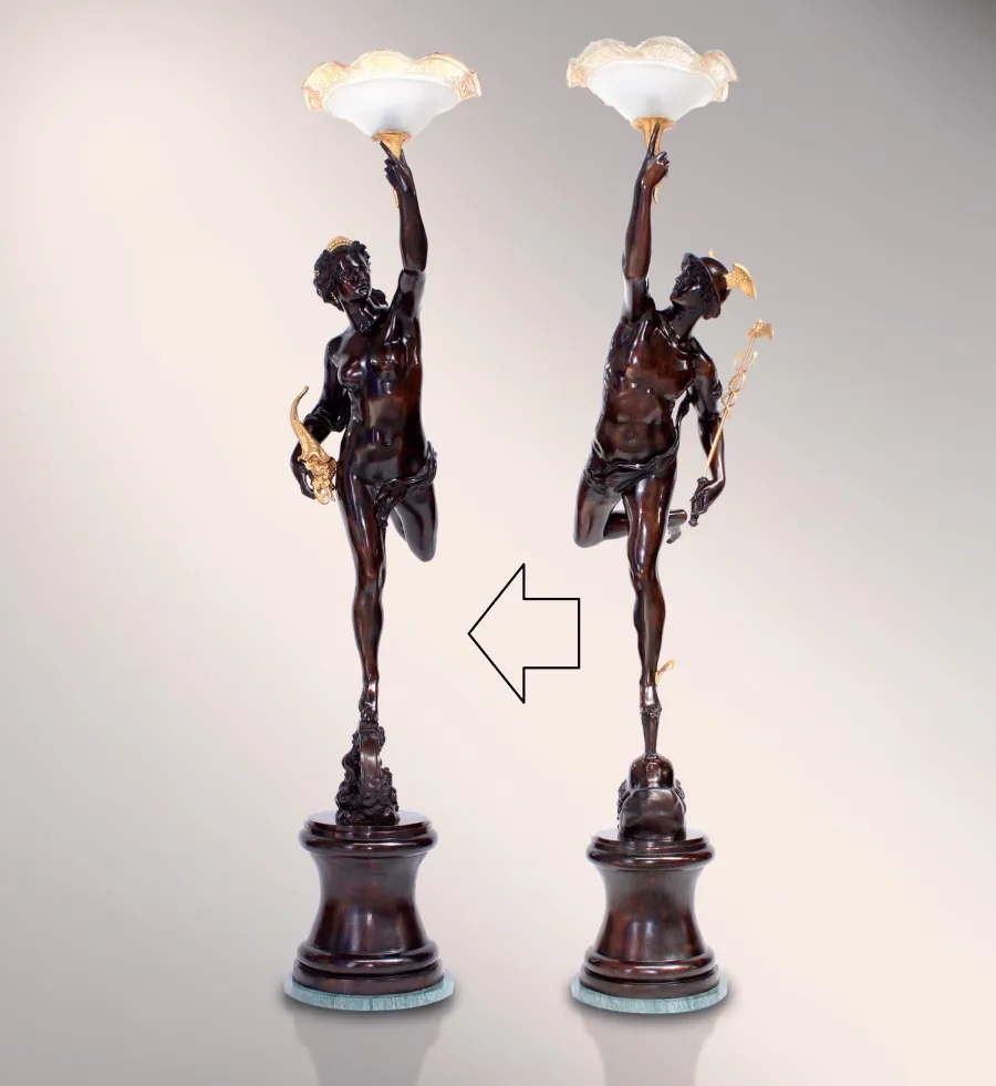 obrazek 1 Rzeźba z brązu latającej Wenus z lampą - Fonderia Artistica Ruocco