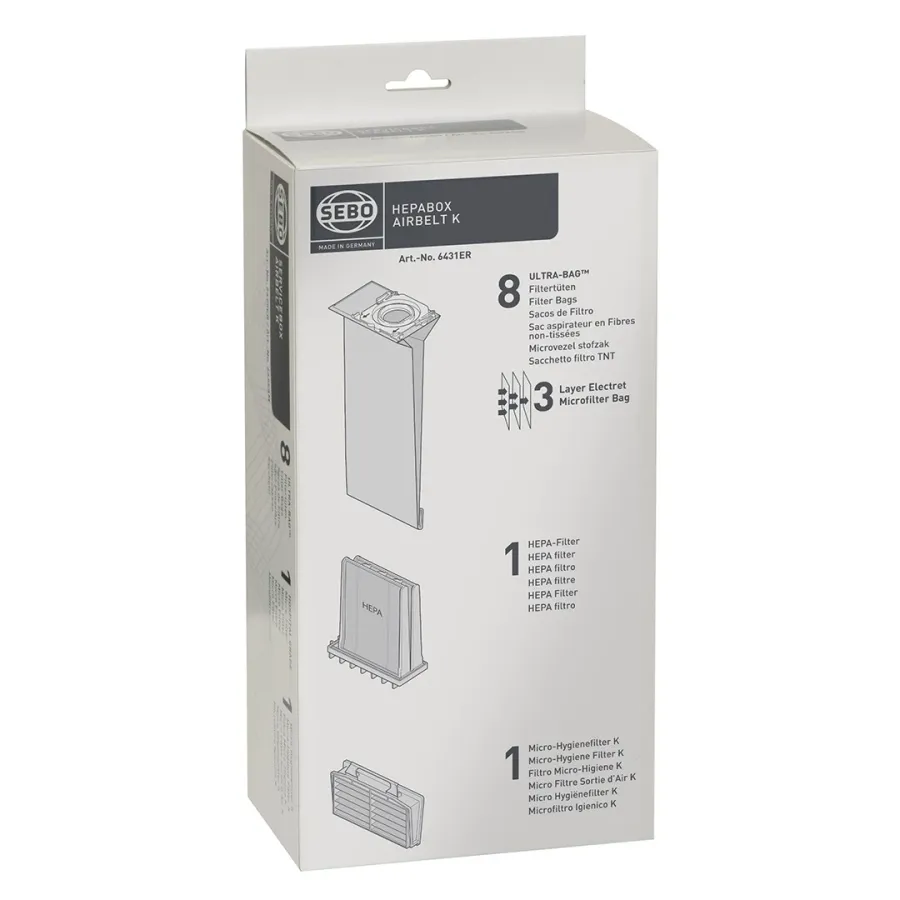obrazek 1 Zestaw filtrów i worków SEBO HEPABOX AIRBELT K