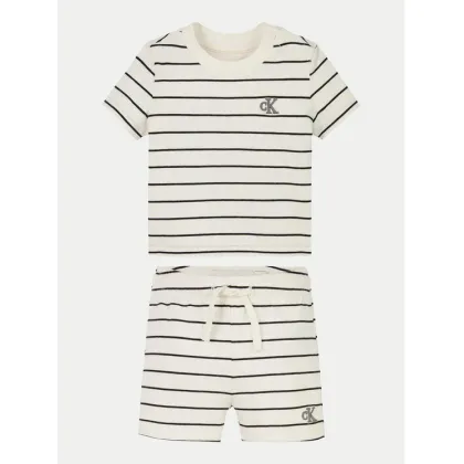 Zdjęcie Calvin Klein Jeans Komplet t-shirt i spodenki IN0IN00310 Beżowy Regular Fit