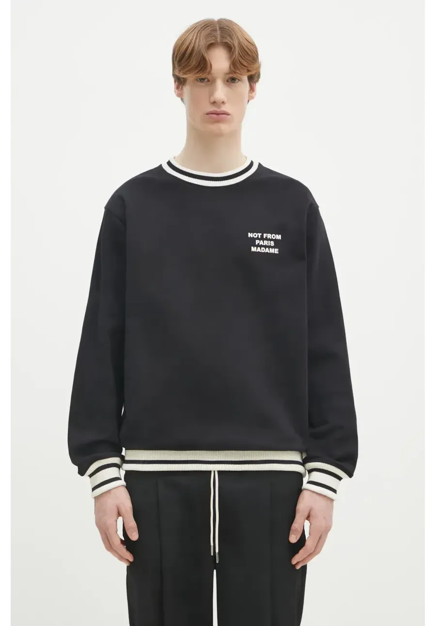 obrazek 1 Drôle de Monsieur bluza bawełniana Le Sweatshirt Slogan Sport męska kolor czarny z nadrukiem F-SW140-CO127-BL