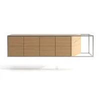Picture Stylish Portuguese chest of drawers made of oak wood and brushed stainless steel