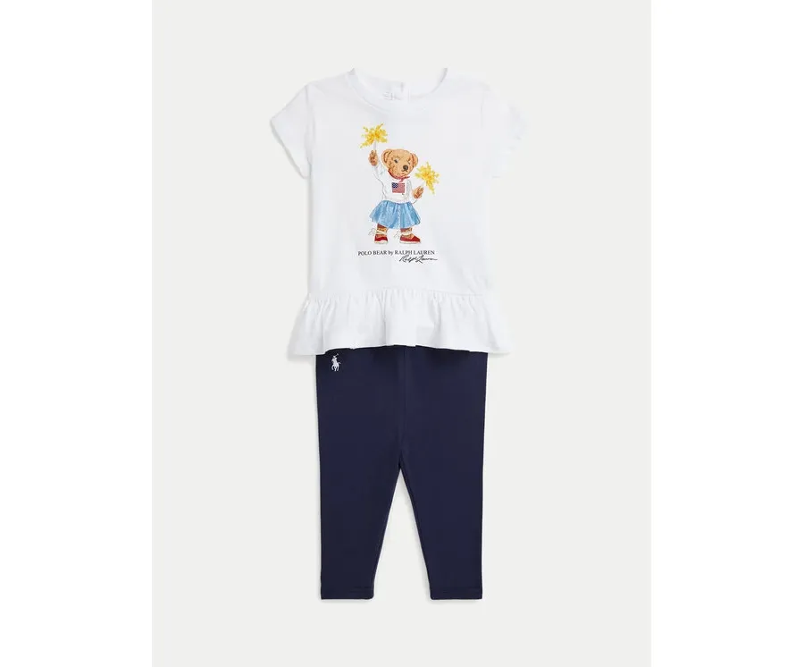 obrazek 1 Polo Ralph Lauren Komplet t-shirt i legginsy 310942863001 Granatowy Regular Fit