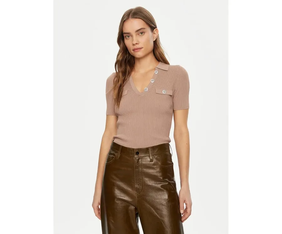 obrazek 1 Guess Sweter W5RR25 Z2U00 Beżowy Regular Fit