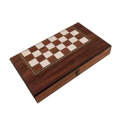 Zdjęcie Elegancki drewniany komplet do gry w tryktraka i warcaby - Helena Woodart