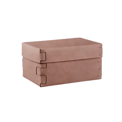 Zdjęcie Piękne pudełko Snob 25x15xH13,5 cm w stylowym kolorze złamanego pudrowego różu