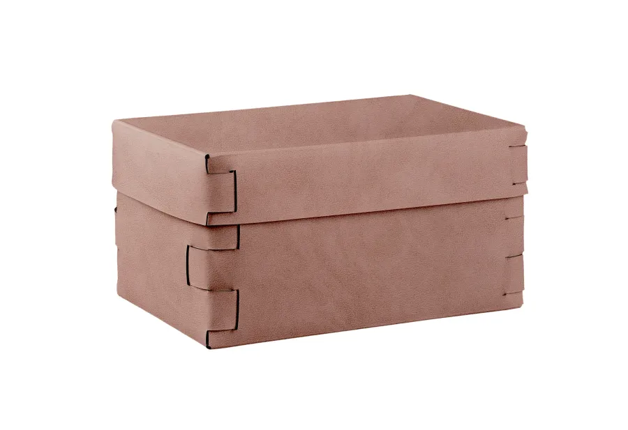 obrazek 1 Piękne pudełko Snob 25x15xH13,5 cm w stylowym kolorze złamanego pudrowego różu